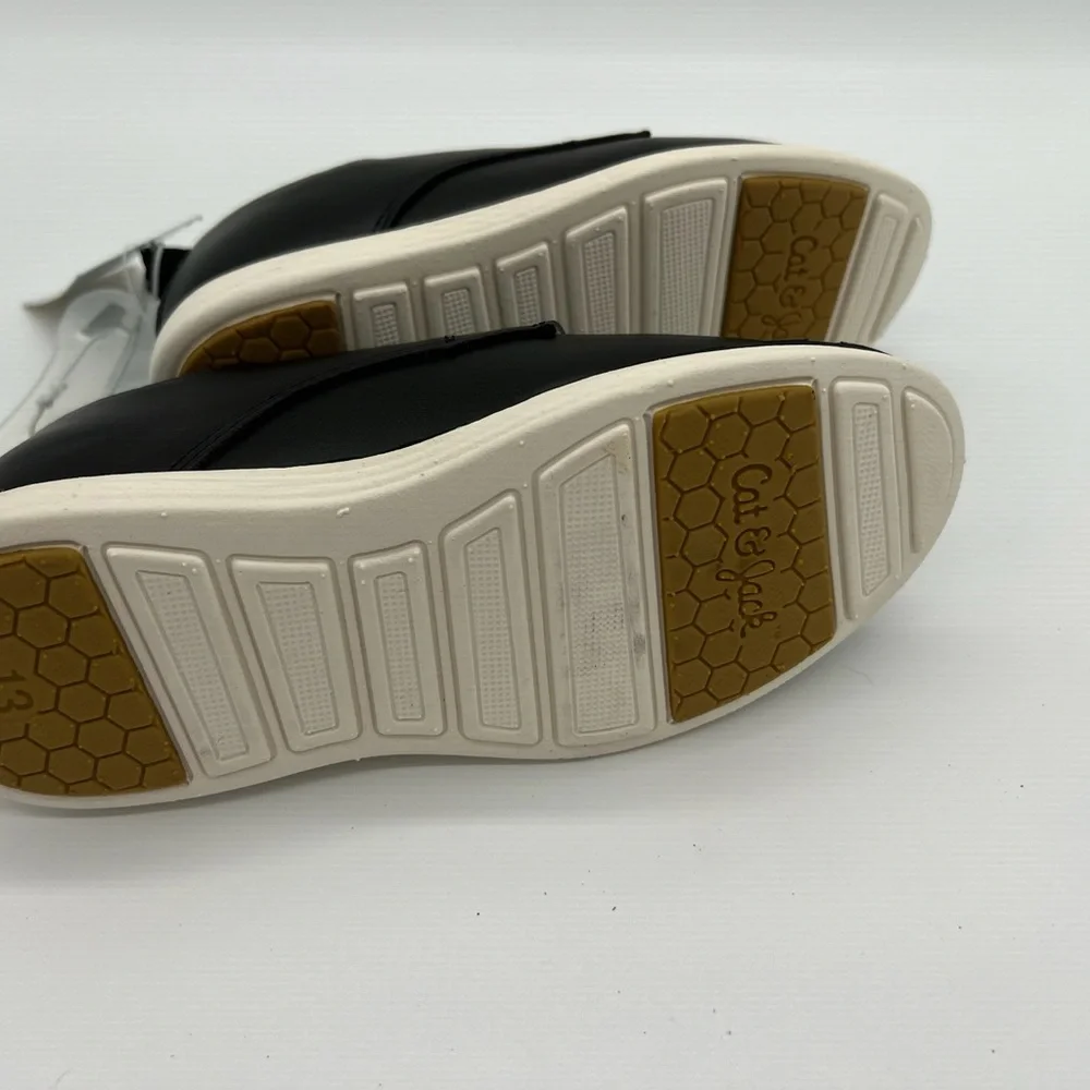 Cat & Jack Black Kids Lace-Up Dress Shoes with Cream Sole
